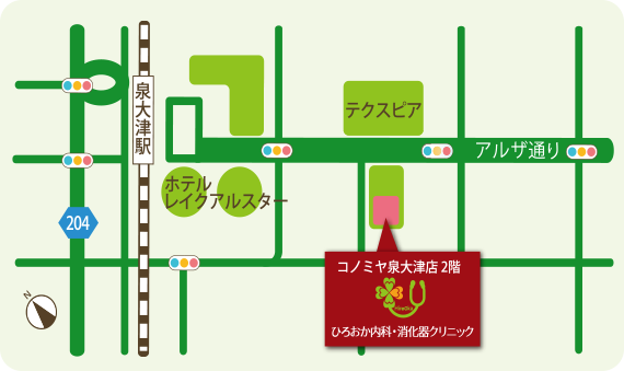 医療法人 四心会 ひろおか内科・消化器クリニック 地図